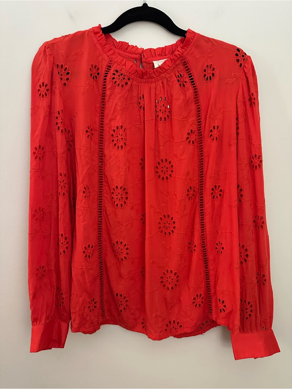 Artelier Nicole Miller Peasant Blouse Red Medium EUC
